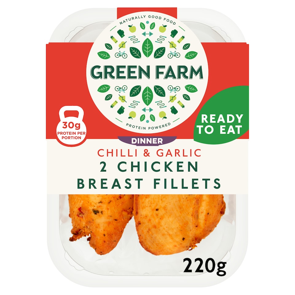 Green Farm Chilli And Garlic Chicken Breast Fillets 2 Pack 220G