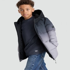 F&F Boys Ombré Hooded Puffer Jacket in Black