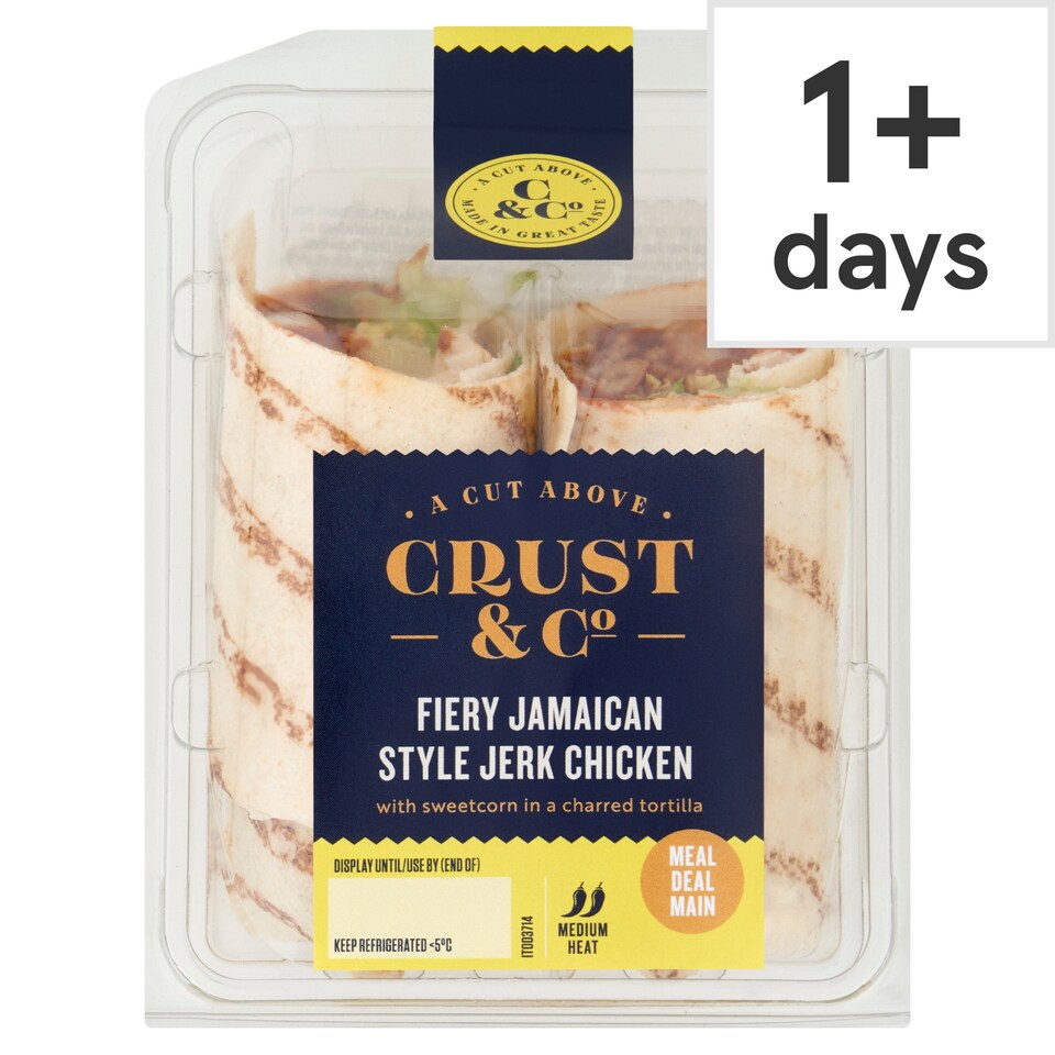 Crust & Co Fiery Jamaican Jerk Chicken Wrap 196g