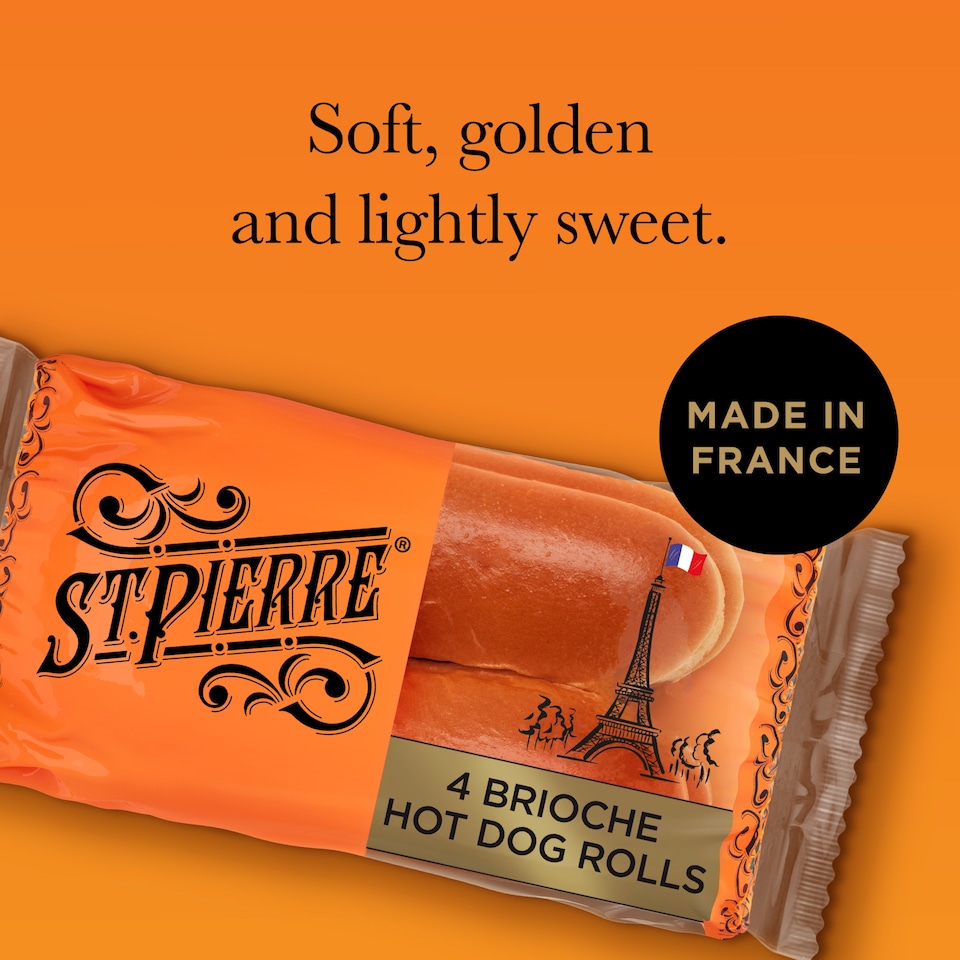 image 1 of St Pierre Brioche Hot Dog Rolls 4 pack