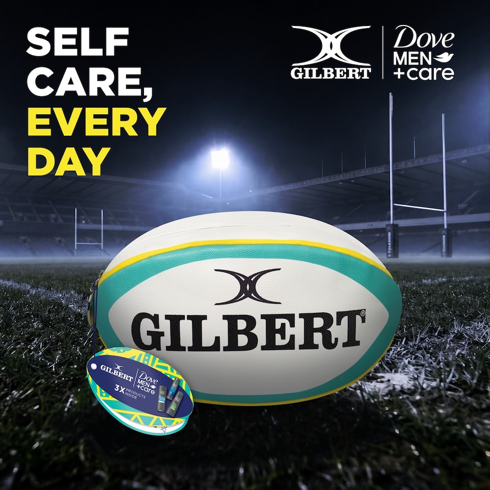 image 1 of Dove Men + Care & Gilbert Rugby Ball Washbag