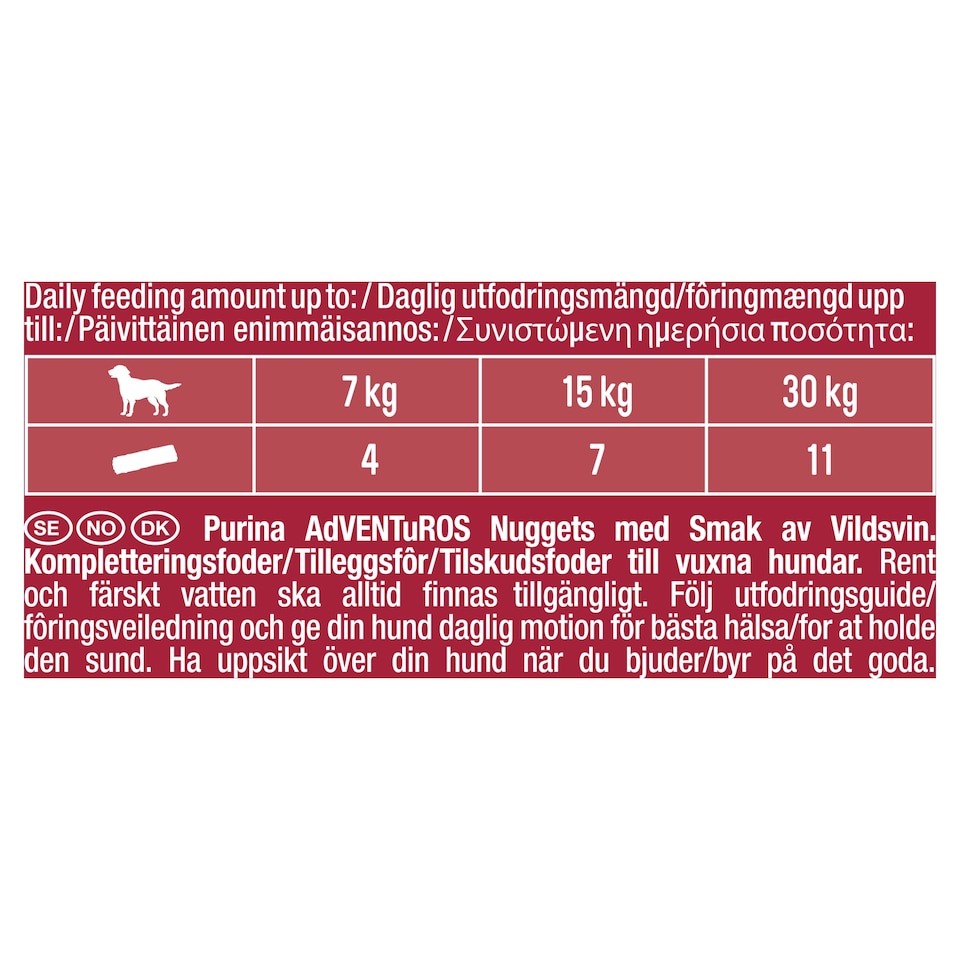 image 1 of ADVENTUROS Nuggets Wild Boar Dog Treats 90g