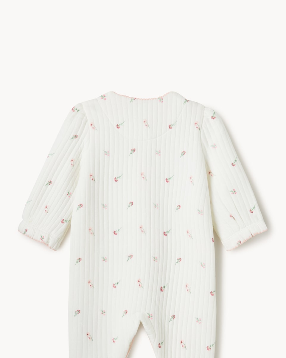 image 1 of Disney Bambi Quilted Floral Sleepsuit in White
