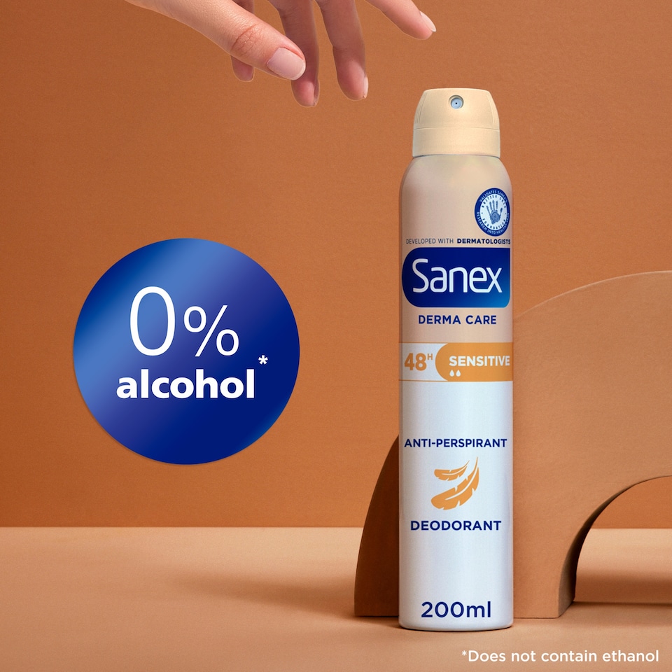 image 1 of Sanex Derma Care Sensitive 48h Antiperspirant Spray Deodorant 200ml