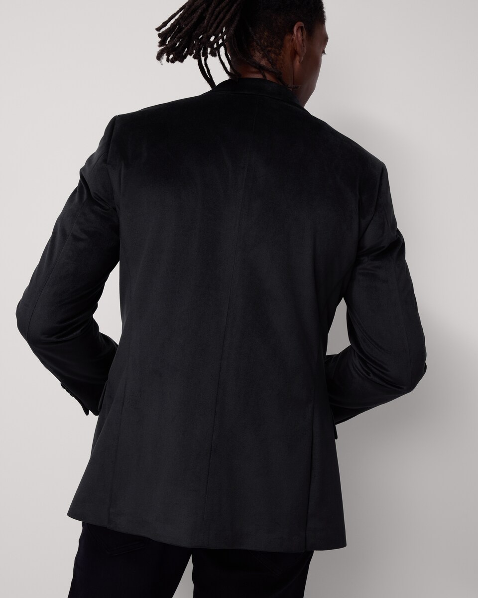 image 1 of F&F Tailored Fit Velvet Formal Dinner Jacket in Black
