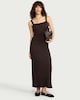 image 1 of F&F Ribbed Knitted Midi Dress in Chocolate