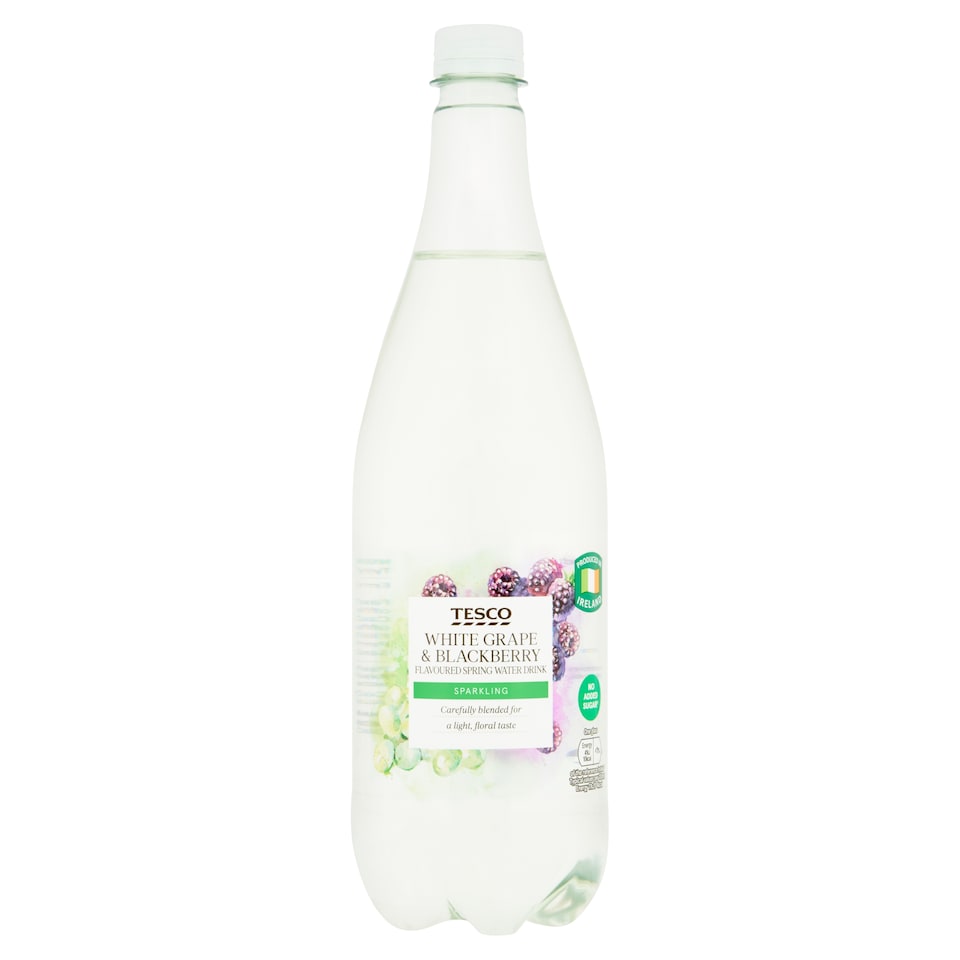 Tesco White Grape & Blackberry Flavoured Sparkling Spring Water Drink 1L