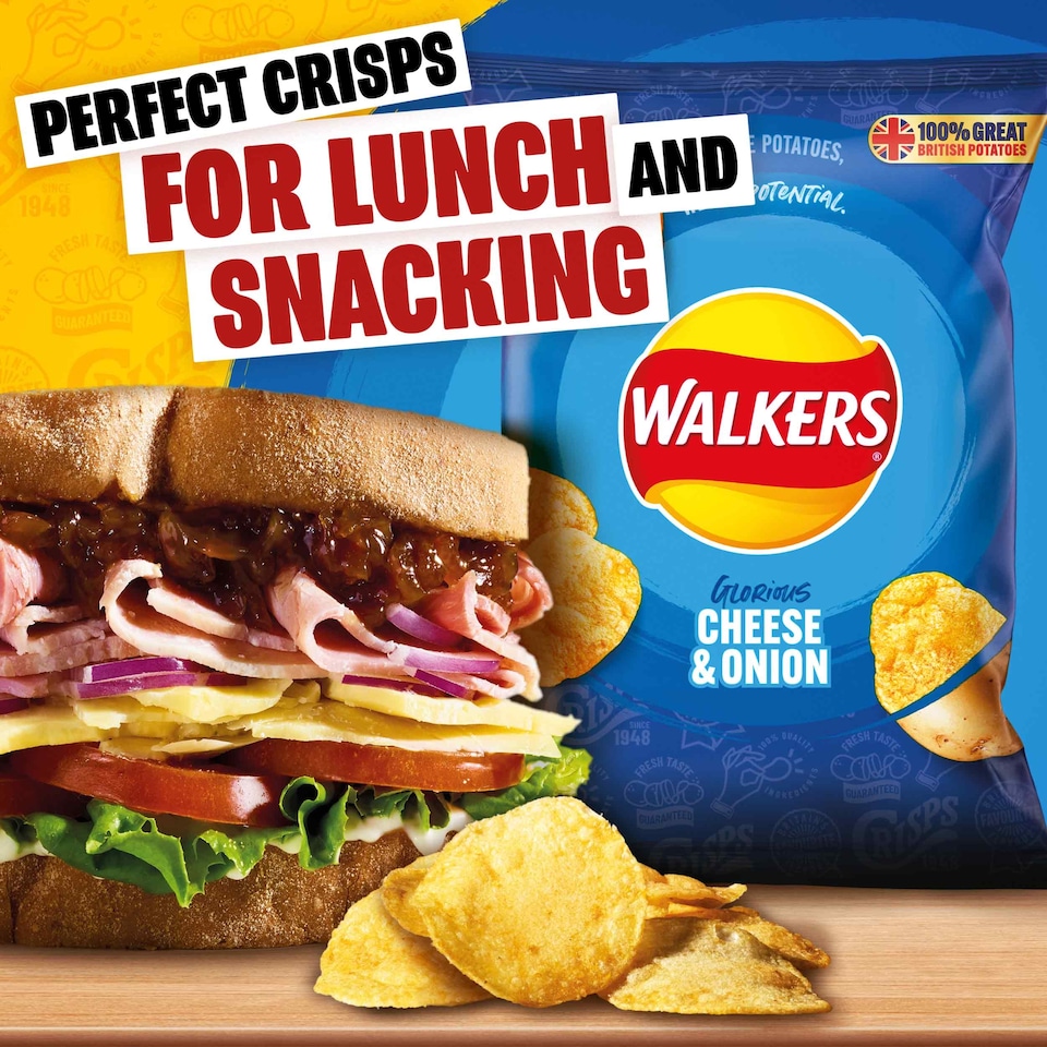 image 1 of Walkers Cheese & Onion Multipack Crisps 6x25g