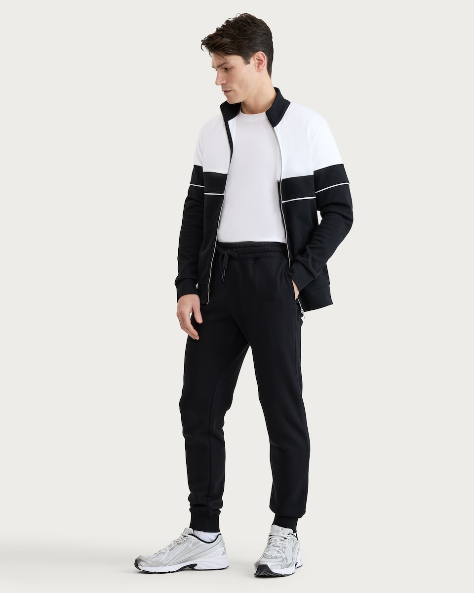 image 1 of F&F Cotton Rich Cuffed Drawstring Joggers in Black