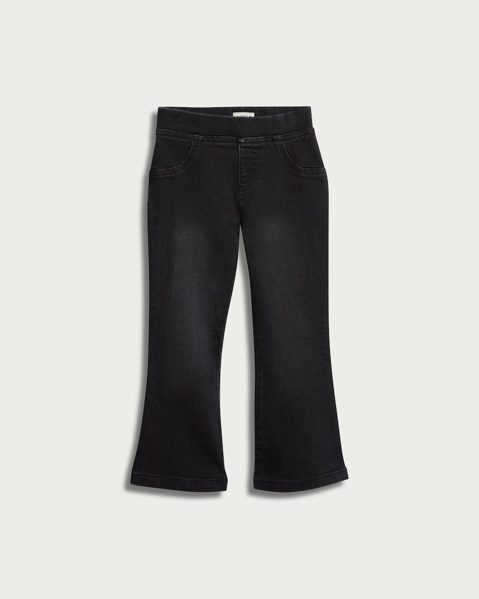 F&F Girls Cotton Rich Flared Jeggings in Black