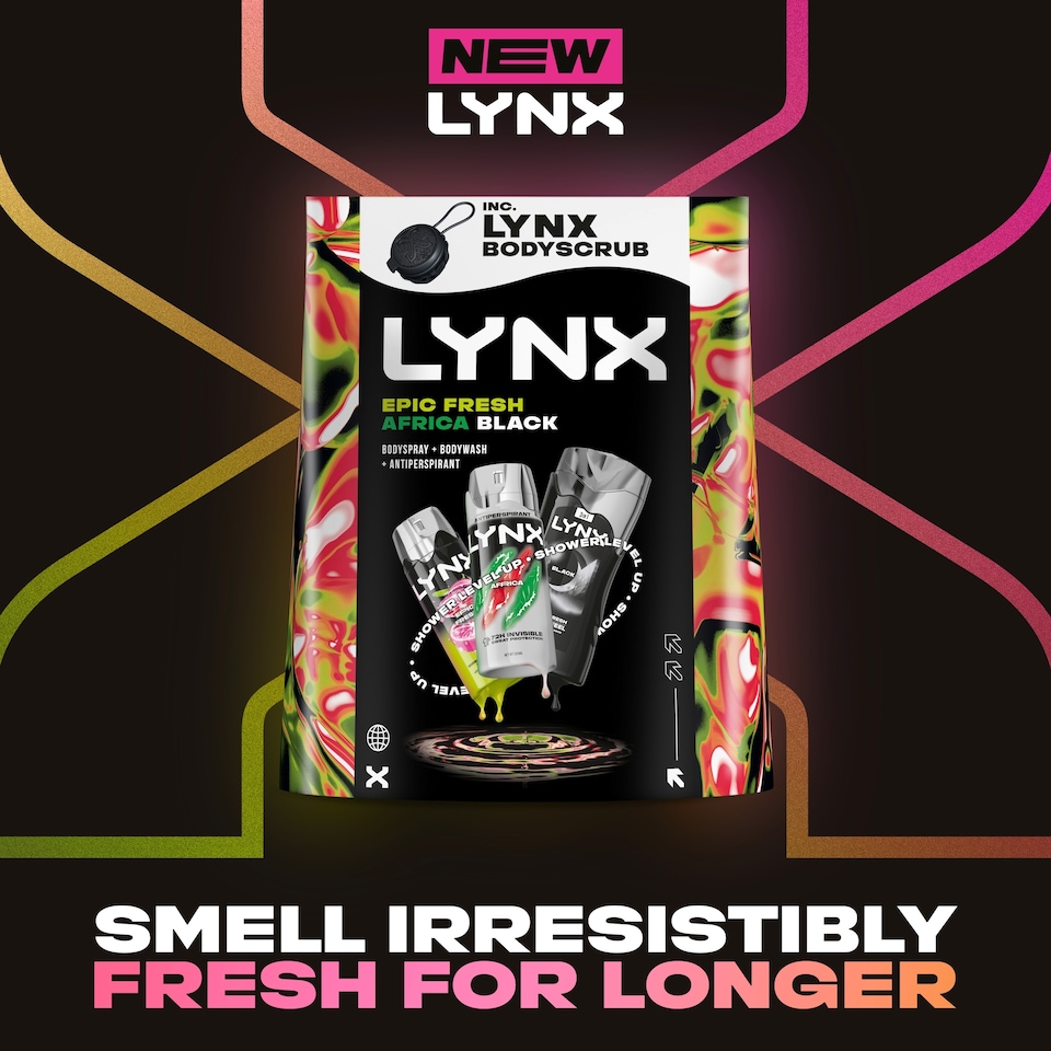 image 1 of Lynx Trio All Stars Bodyspray, Bodywash + Bodyscrub Gift Set