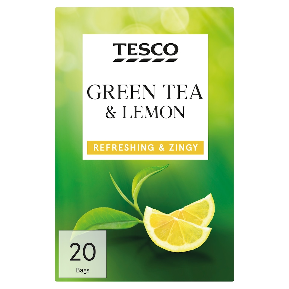 Tesco Green Tea & Lemon 20 Pack 50g