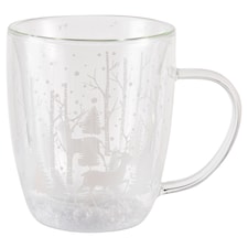 F&F Home Glass Mug with Snow
