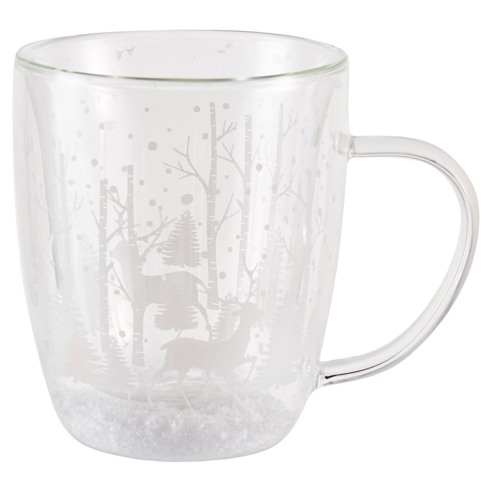 F&F Home Glass Mug with Snow