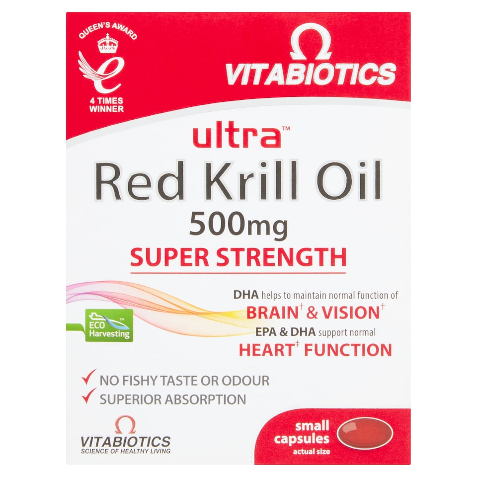 Vitabiotics Ultra Red Krill Oil 500Mg Capsules 30s