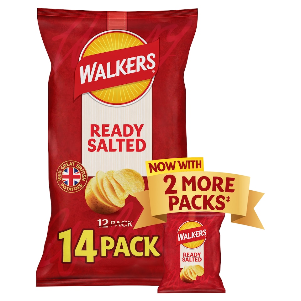 image 1 of Walkers Ready Salted Multipack Crisps 14x25g