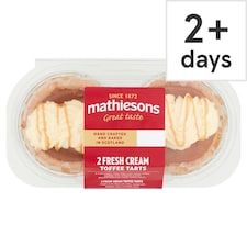 Mathiesons Toffee and Fresh Cream Pastry Tarts 2 Pack