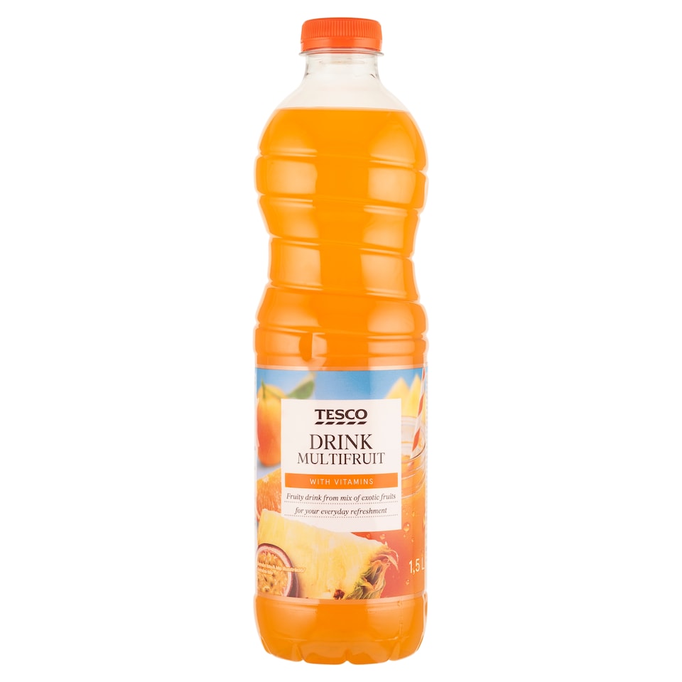 Tesco vegyes gyümölcsital cukorral és édesítőszerrel, hozzáadott vitaminokkal 1,5 l