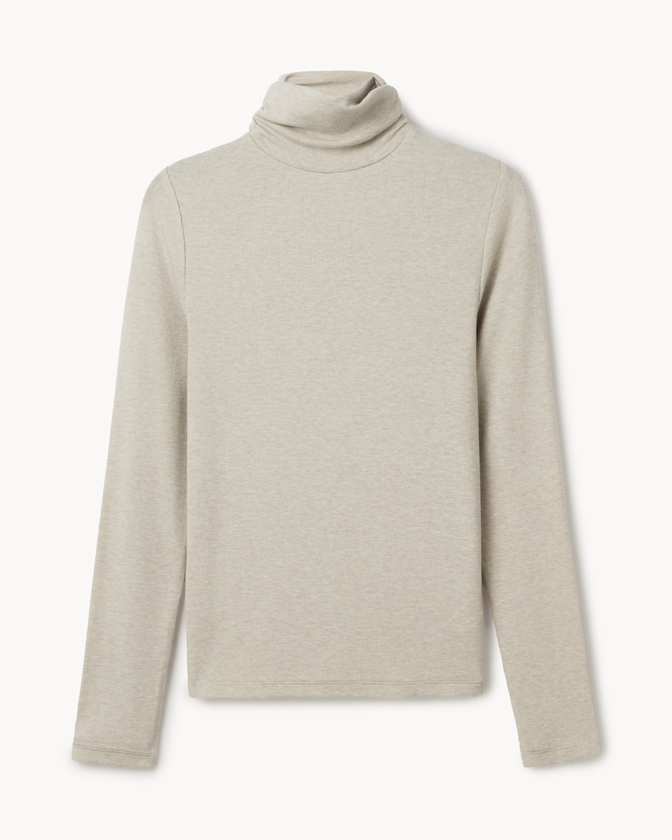 image 1 of F&F Roll Neck Jumper with Wool in Neutral