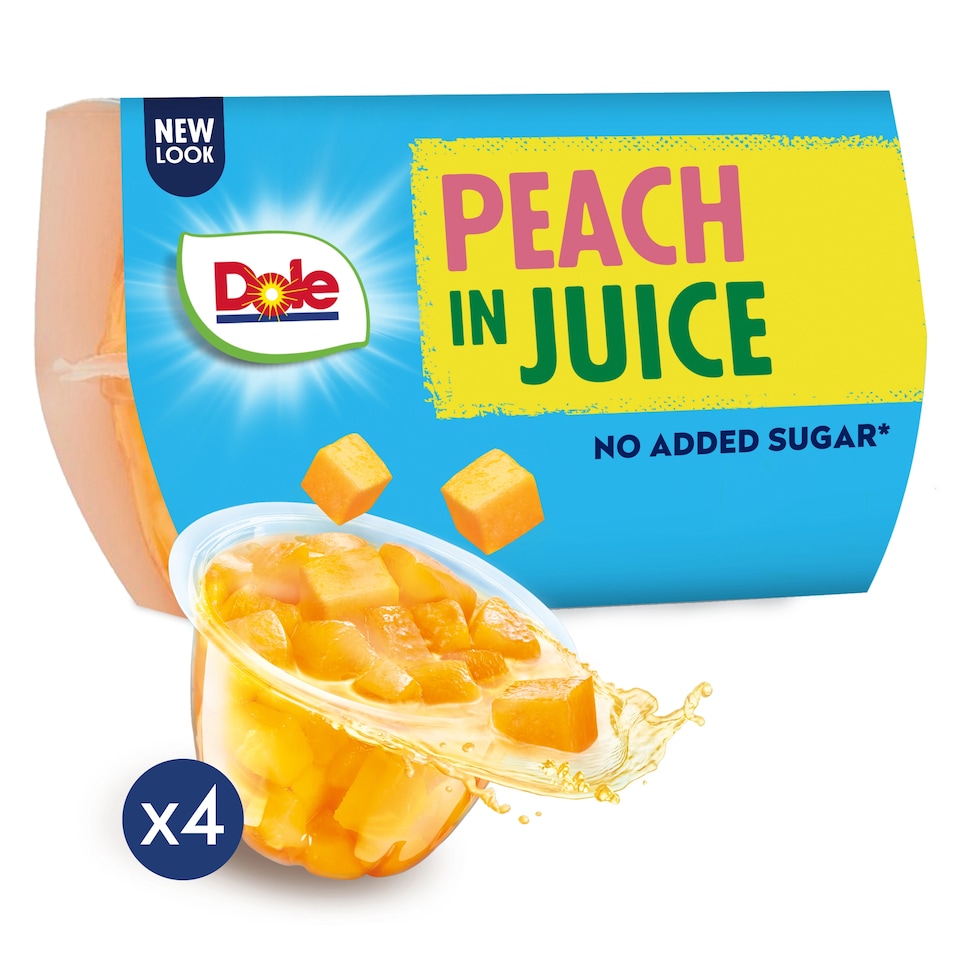 Dole Fruit Bowl Peaches In Juice 4X113g