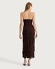 image 3 of F&F Strapless Chiffon Hem Dress in Brown
