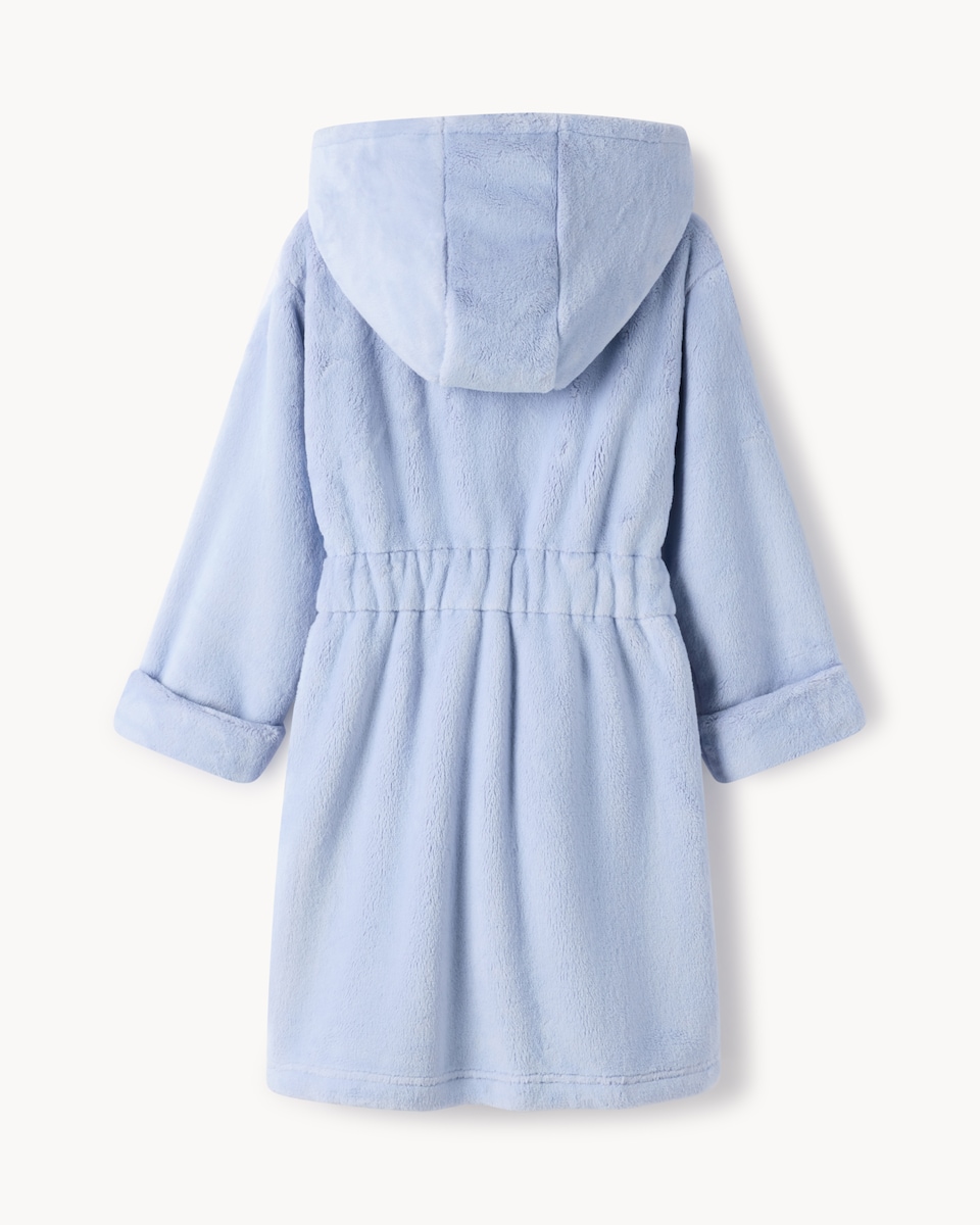 image 1 of F&F Girls Fleece Hooded Dressing Gown in Blue