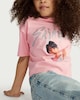 image 1 of K-Pop Demon Hunters Pure Cotton Saja Boys Print Cropped T-Shirt in Pink