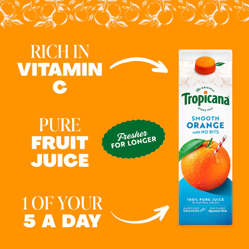 image 1 of Tropicana Long Life Smooth Orange Fruit Juice 850Ml