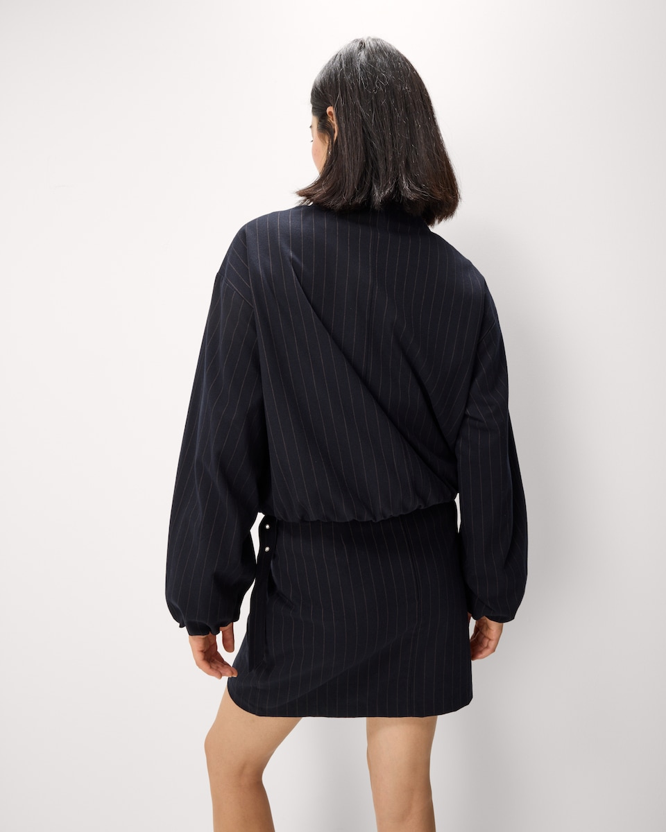 image 1 of The F&F Edit Pinstripe Co-ord Mini Skirt in Navy