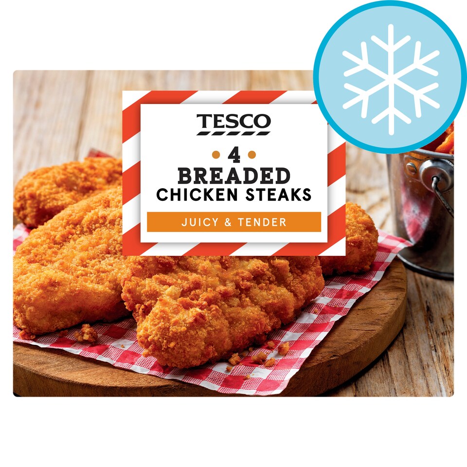 Tesco Breaded Chicken Steaks 4 Pack 380g