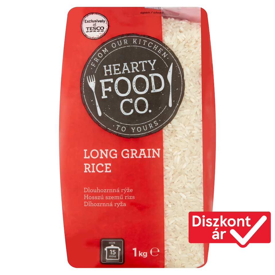 Hearty Food Co. "B" minőségű, hosszú szemű rizs 1 kg