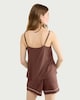 image 3 of F&F Contrast Trim Short Pyjama Set in Chocolate