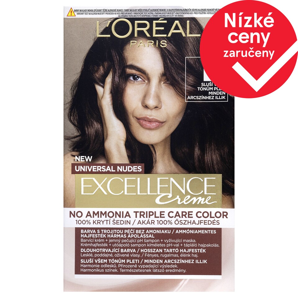 L'Oréal Paris Excellence Nudes 4 U, Hnědá 72 ml + 48 ml + 12 ml + 60 ml
