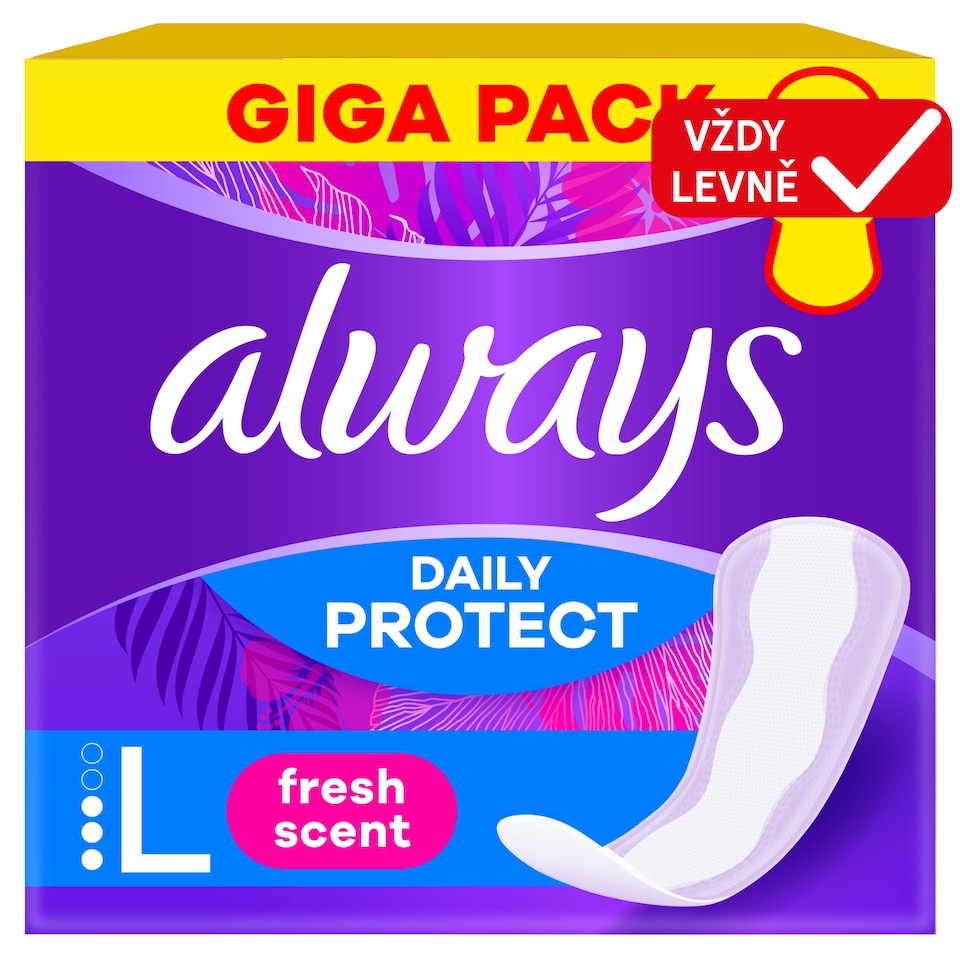 Obrázek 1 pro produkt Always Daily Protect Extra Long, Se Svěží Vůní, Intimky, 64 ks