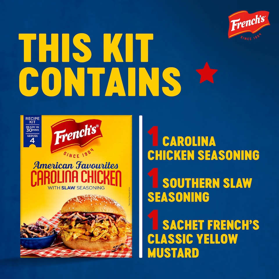image 1 of French's Carolina Chicken with Slaw Seasoning Recipe Kit 95G