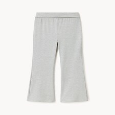 F&F Girls Fold Over Waist Flared Leggings in Grey Marl