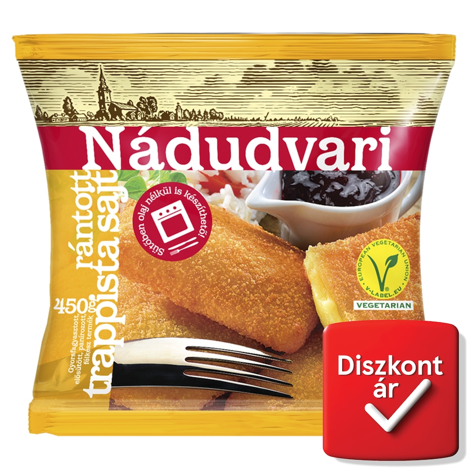 Nádudvari gyorsfagyasztott rántott trappista sajt 450 g