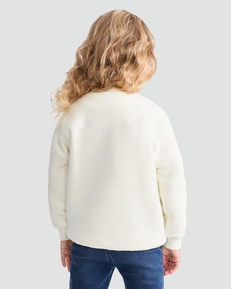 image 1 of F&F Girls 2-Pack Cotton Rich Bow Print and Heart Sweatshirts in Cream
