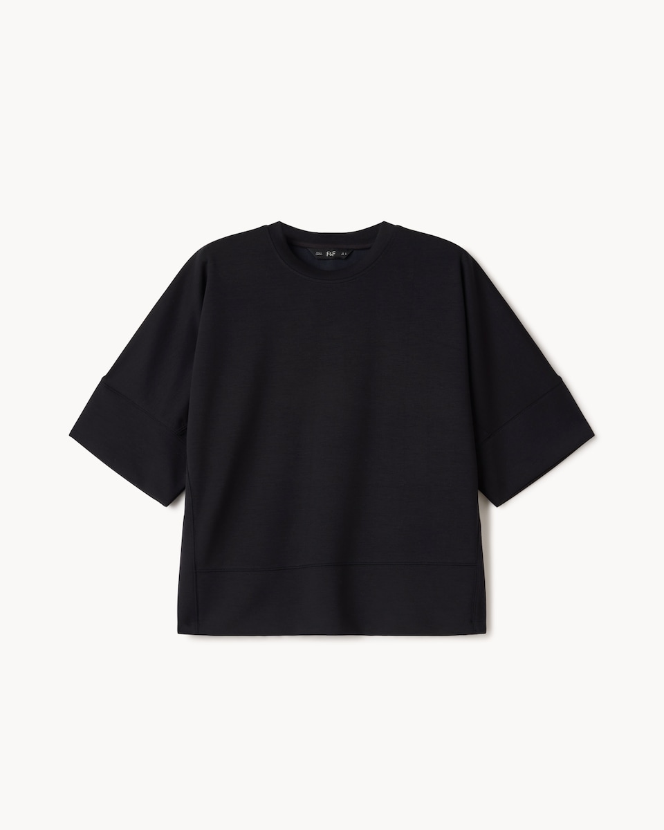 image 1 of F&F Scuba Panelled T-Shirt in Black