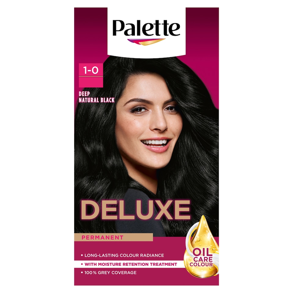 image 1 of Palette Deluxe 1-0 Deep Natural Black Oil Care permanent hair colour 