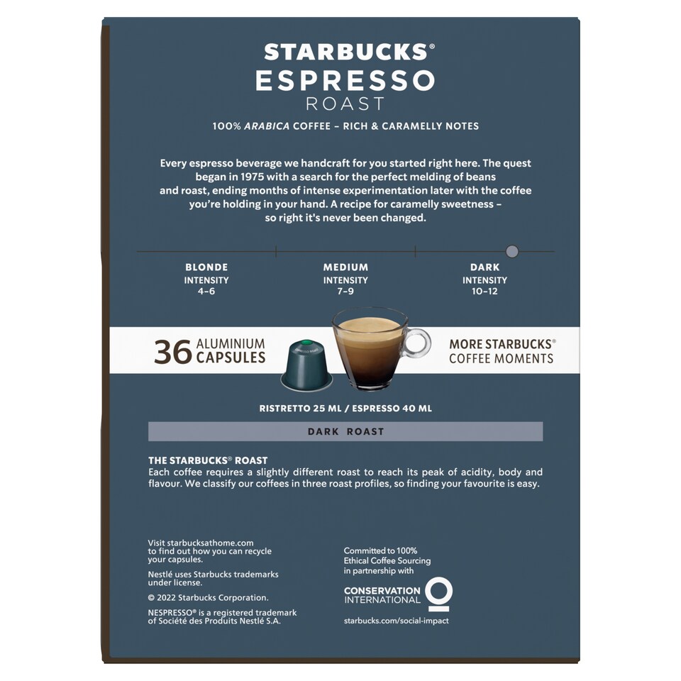 image 1 of Starbucks Espresso Roast 36 Pods 202G