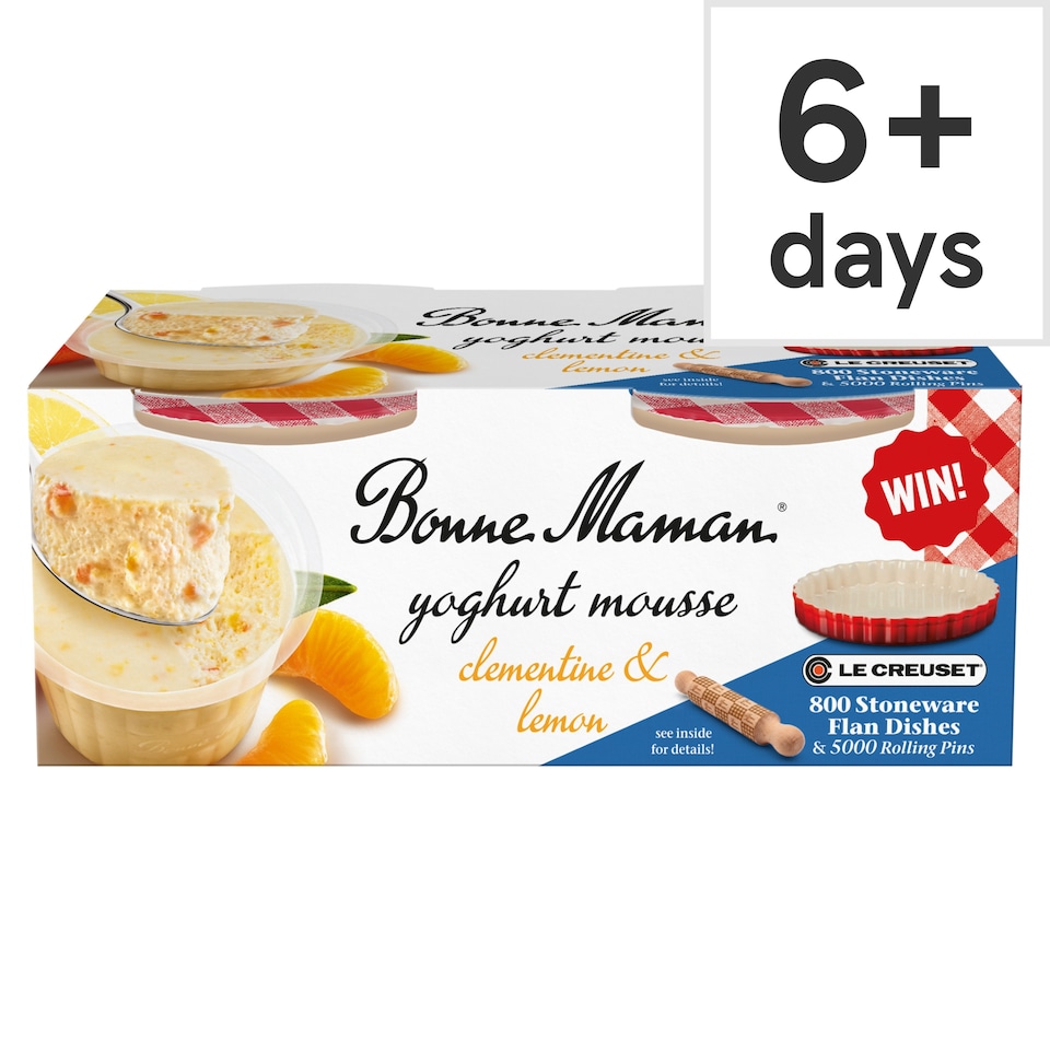 image 1 of Bonne Maman Clementine & Lemon Mousse Dessert 2x70g