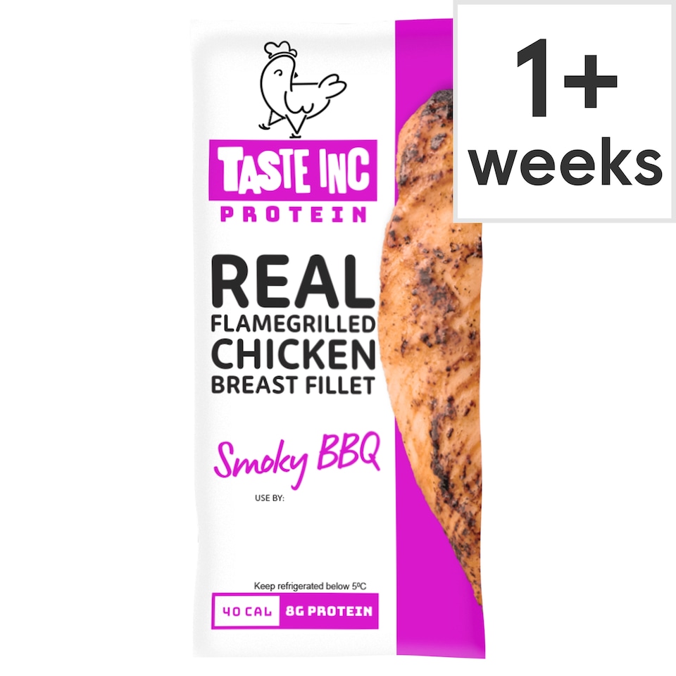 Taste Inc Protein Real Flamegrilled Chicken Breast Fillet Spicy BBQ 35g