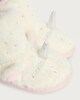 image 3 of F&F Girls Fluffy Unicorn Star Print Boot Slippers in Multi
