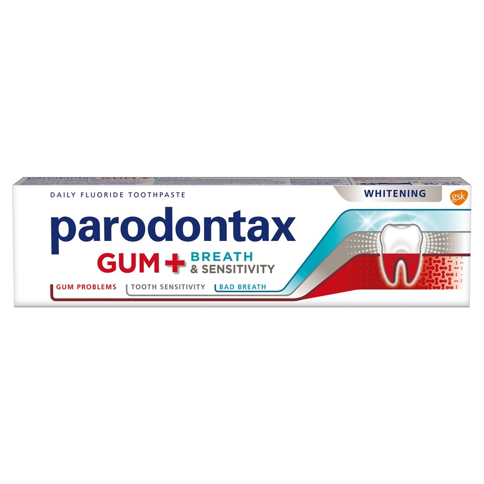 image 1 of Parodontax Gum + Breath & Sensitivity Whitening zubná pasta s fluoridom 75 ml