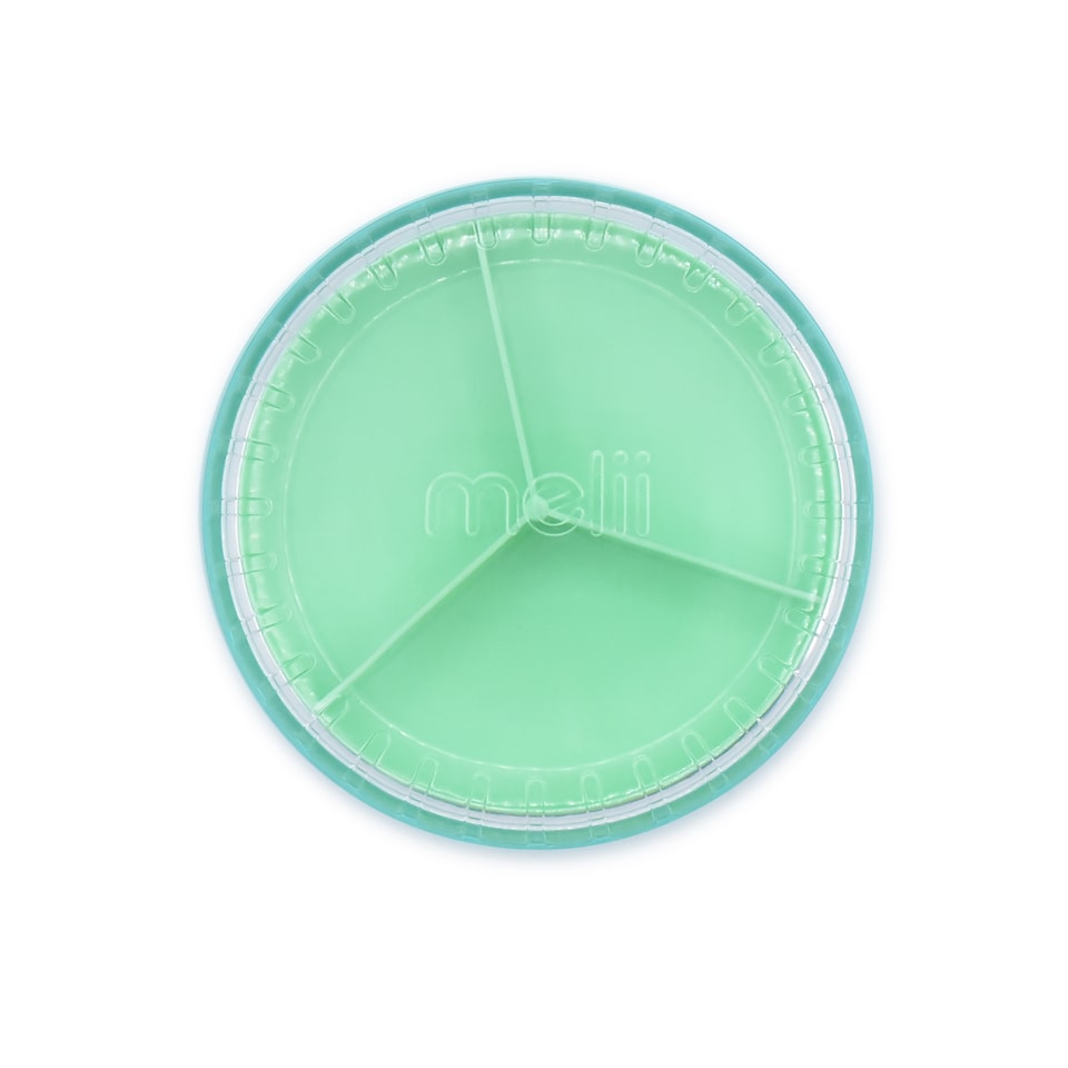 image 1 of Melii 3 Compartment Spin Snack Container Assorted Colours