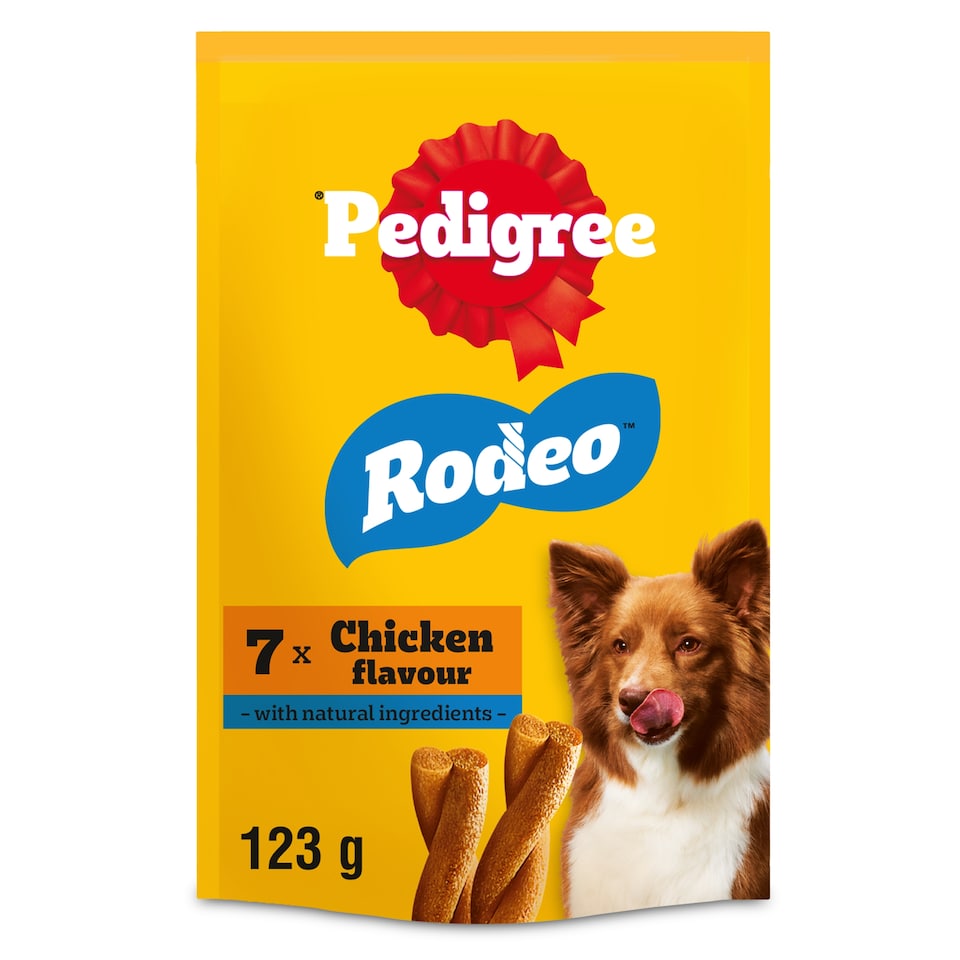 image 1 of Pedigree Rodeo Adult Dog Treats Chicken 7 Sticks 123g