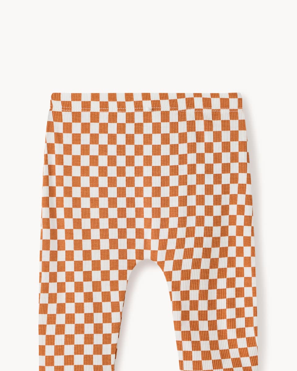 image 1 of F&F Baby Cotton Rich Pumpkin Sweatshirt and Leggings Set in Brick