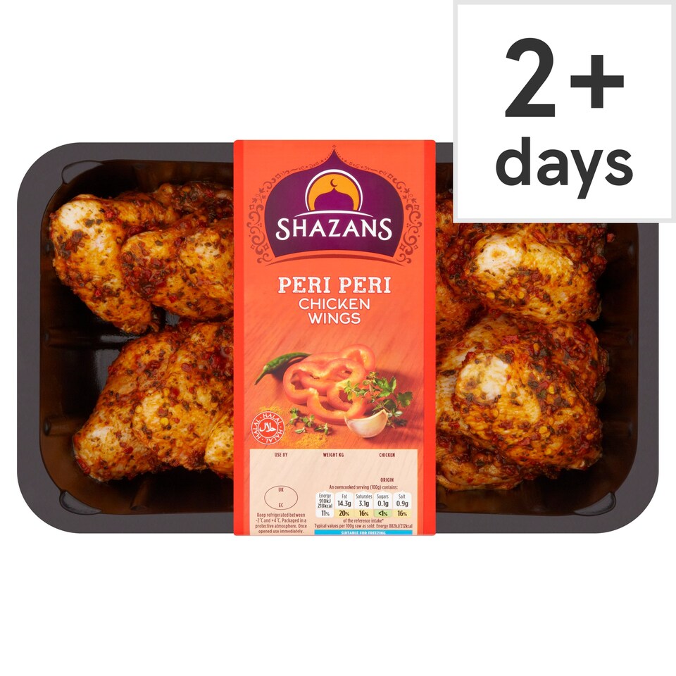 Shazans Halal Peri Peri Chicken Wings 900G1.1Kg Tesco Groceries