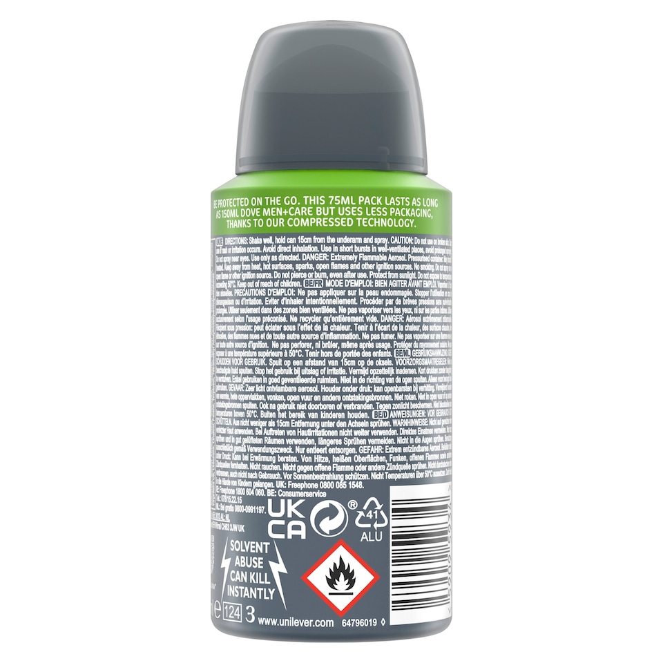 image 1 of Dove Men+Care 72h Advanced Clean Comfort Antiperspirant Deodorant 75ml